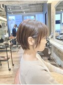 ショートボブ/ミニボブ×艶カラ-