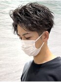 マスク似合う波巻きツイストスパイラルツーブロック