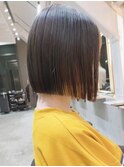 縮毛矯正で透明感のある艶ボブ