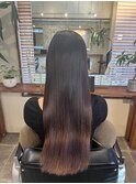髪質改善で通われているお客様の施術前の写真  プラン5回目