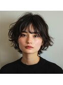 ナチュラルウェーブショートボブ