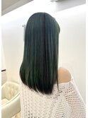 ロングカット/グリーン／フレーミングポイントカラーブリーチ