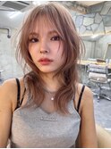 韓国ヘアーハッシュカットレイヤーカットグレージュブリーチ無し