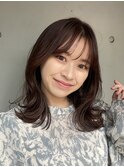 ツヤ感アップ！ミディアムトーンのカフェオレブラウンヘア
