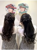 ペアで可愛いハーフアップ☆