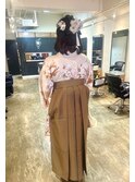 卒業式  編み込みハーフアップスタイル