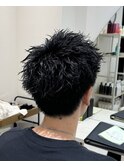 メンズショートスパイキーショートピンパーマツイストパーマ