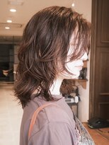 ボコカ(bococa)&nbsp;【macana指名】ミディアムレイヤーパーマ暖色ピンクウルフ登戸