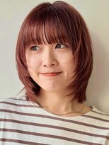 ガーデン 銀座(GARDEN)&nbsp;顔まわりレイヤー/くびれヘア/アプリコットオレンジ夏/20代/30代