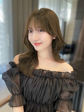 アリュウル 表参道(ALLURE) 韓国くびれヘア小顔顔まわりカット×ミントベージュ◯伊藤