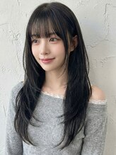 アルノー 博多口店(Arno)&nbsp;【Arno】韓国水光ブルーブラック/ロングレイヤー/ハッシュカット