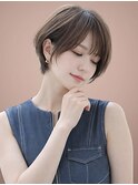 軽やかショート×透け感ブラウン
