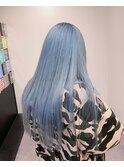 18207アイスブルーアンブレラカラーロングレイヤーエンドカラー