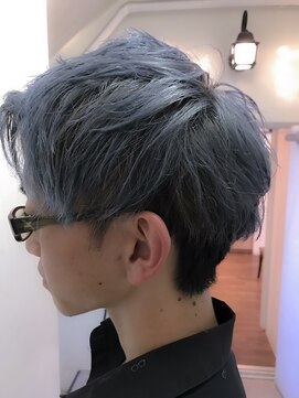 パティオンツー(PATIONN2) 夏カラーブルーアッシュアップバングツーブロック