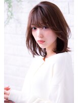ヘアーアートシフォン 川口東口店(hair art chiffon)&nbsp;ピンクベージュorグレーベージュの前髪パーマレイヤーロング