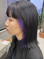テトヘアー(teto hair) モード　インナーカラー　紫　パープル　ワイドバング