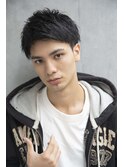 小久保style☆暗髪アッシュブラックスリックバックくすみブルー