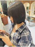 ぱつっとボブ×髪質改善カラー