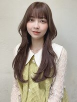 【MINX加茂】韓国風斜めバンググレージュカラーシルキーベージュ