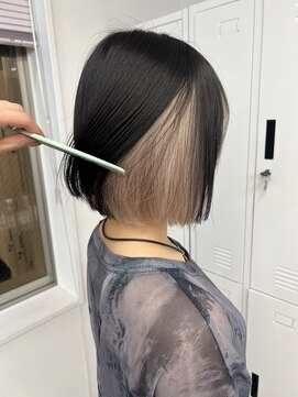 ペレ 栄店(PELE) デザインカラー/レイヤーカット/ウェットヘア/オリーブベージュ