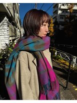 コラン 中目黒(collan) ピンクブラウンカラー顔まわりレイヤーボブ