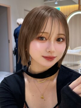 サンド 名古屋(sand) ホワイトグレージュミニウルフデジタルパーマチェリーブラウン