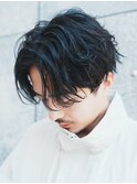 渋谷センターパートフェザーパーマメンズパーマニュアンスパーマ