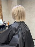 バレイヤージュ、ハイライト、レイヤーロング、グレーベージュ