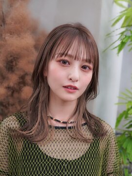 ギークス(GEEKS) 【GEEKS渋谷】ナチュラルインナーカラー/伸ばしかけロング/小顔