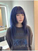 ブルーラベンダー/ブルーカラー/色落ちシルバー