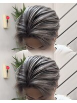 ステラ(STELLA) メンズ/バレイヤージュ/センターパート/ブリーチ&ダブルカラー