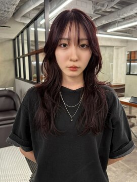 ニコ トウキョウ 渋谷(nico TOKYO) ロングレイヤーカット顔周りレイヤーウルフハッシュカット韓国