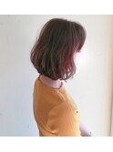 ミディアムウェーブボブでボリュームアップ