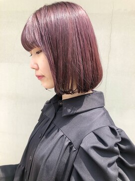 ヘアー アイス ルーチェ(HAIR ICI LUCE) ラベンダーカラー　ピンクパープル　ブリーチカラー　担当中西