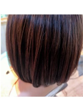 ネージュヘアー(Neige hair) 大人かわいいボブ×ブラウン×縮毛矯正【大分/萩原】