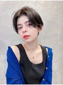 大人ショート 前下がり 前髪なし ハンサム ジェンダーレスK1027