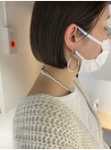 【三ツ井純】20代30代パツンと切りっぱなしボブ透明感カラー