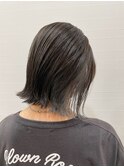 外ハネボブ インナーカラー ネイビーグレー