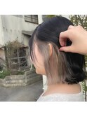 イヤリングカラー/インナーカラー/ボブ/ベージュカラー
