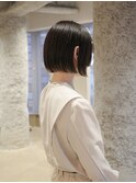 【林宏幸】大人ボブ、切りっぱなしボブ、裾カラー　黒髪