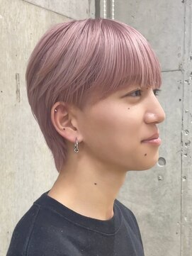 サンク 原宿 表参道(cinq) 韓国風メンズメルクティーベージュダブルカラーハイトーンカラー