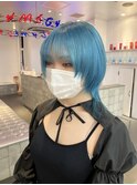 ブリーチダブルカラーボルドーカラー感覚デザイン
