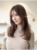 ワンカールレイヤー×ナチュラルブラウン