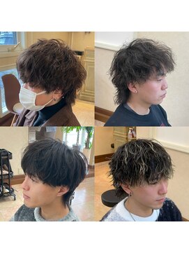 メルク(merc) ダークアッシュ/アッシュブラック/カルマパーマ/ベリーショート