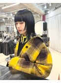 ウルフ姫カット黒髪ウルフカット