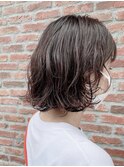 秋色◎大人可愛いミニボブパーマショートボブくせ毛風小顔ヘア