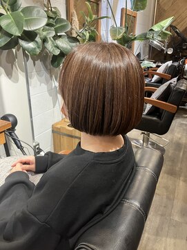 ボブ×オレンジベースカラー