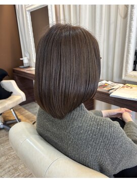ヘアデザインスペース イチエ(hair design space i chi e) オリーブ+グレージュでツヤ感大人くすみカラー