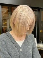 ミリ(mm)&nbsp;10代20代30代ぱつっとボブハイトーンミルクティー髪質改善仙台