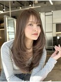 ブリーチなしグレージュカラー×レイヤーカットでイメチェンヘア